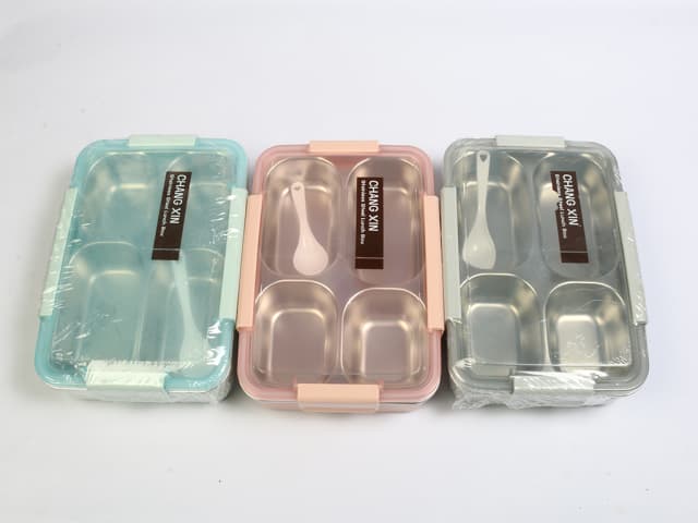 ظرف غذای داخل استیل کودک به همراه قاشق