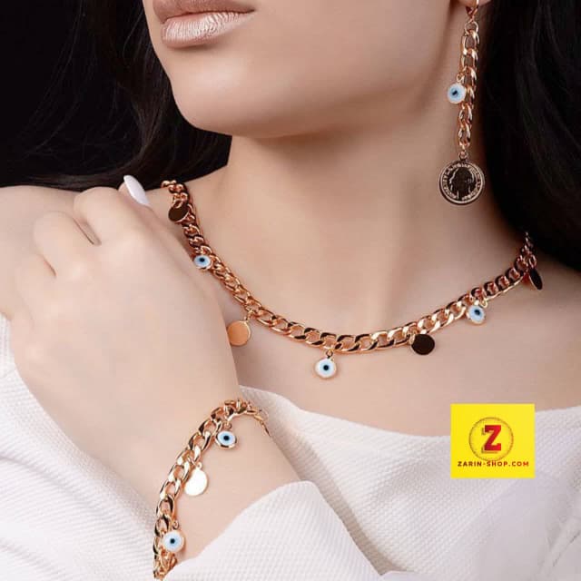 سرویس استیل کارتیر  طلایی چشم نظر زنانه