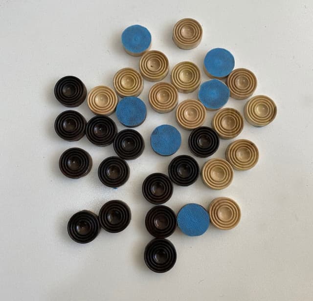 مهره تخته نرد ۳خط چوبی ۳/۵ سانتی