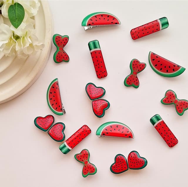 گیره انبری دخترانه هندوانه ای یلدایی