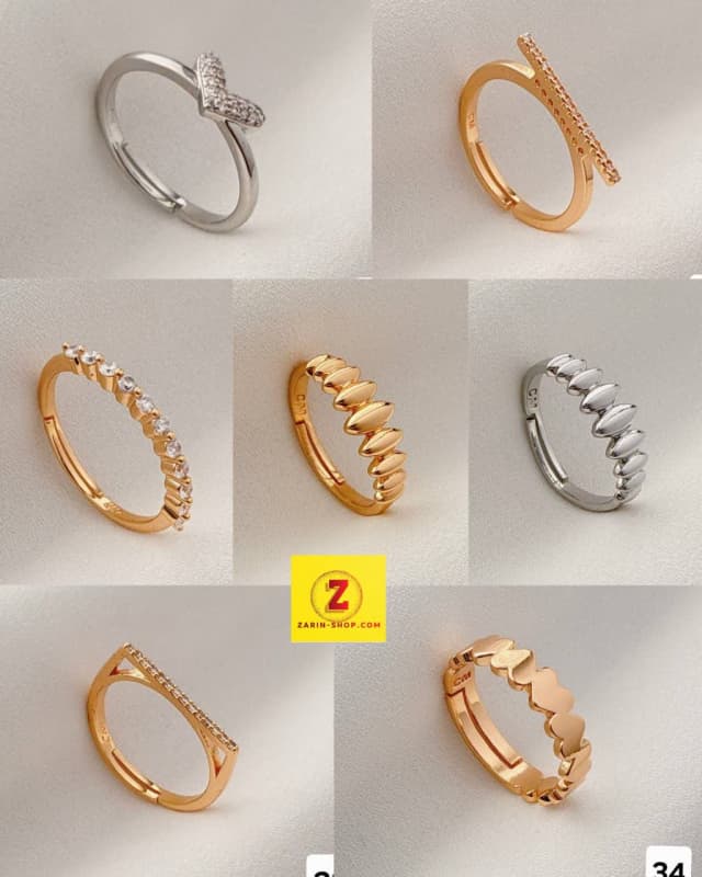 انگشتر جواهری نگینی زنانه کد۳۷۶