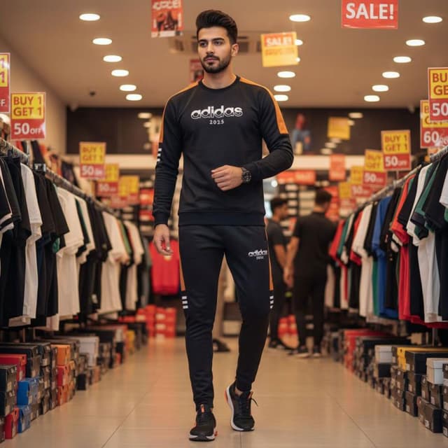 بلوز و شلوار مردانه Adidas2025_Black مدل 3454