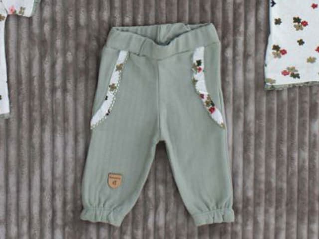 شلوار راحتی نوزادی دخترانه رنگ سبز طرح سولین به آوران behavaran