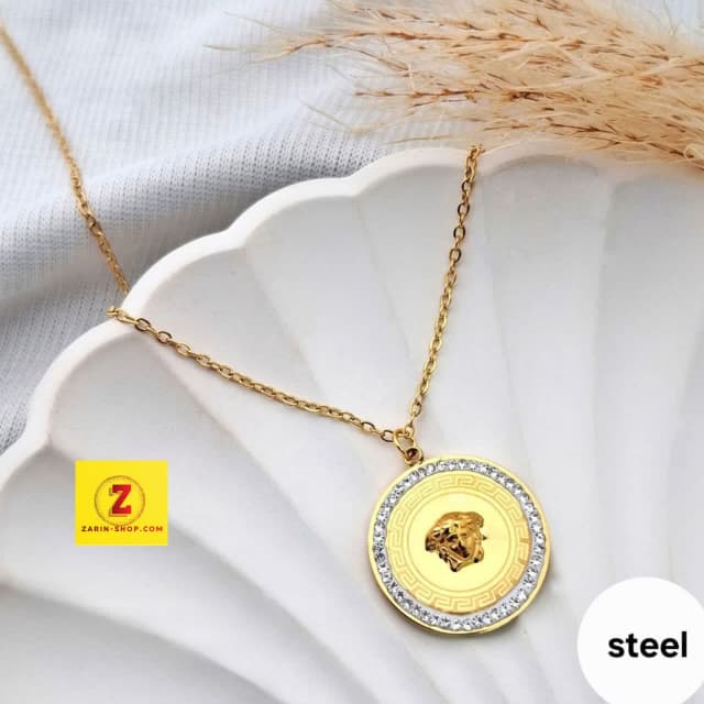 گردنبند استیل طلایی زنانه کد۴۰۹